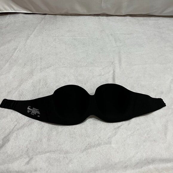 Felina Seamless Strapless Underwire Molded Cup Bra Black Smooth 32C - Picture 6 of 7